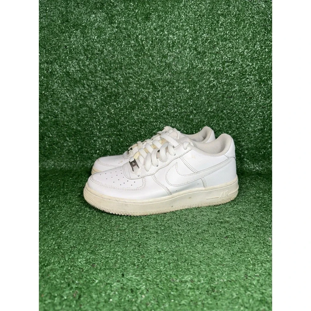 Nike Air Force 1 07 Low Womens 6.5 Kids 5Y White Leather Casual Shoes 314192-117